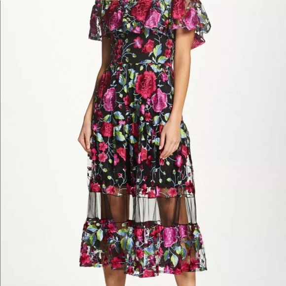 Dress the population embroidered off the shoulder dress - Picture 7 of 8